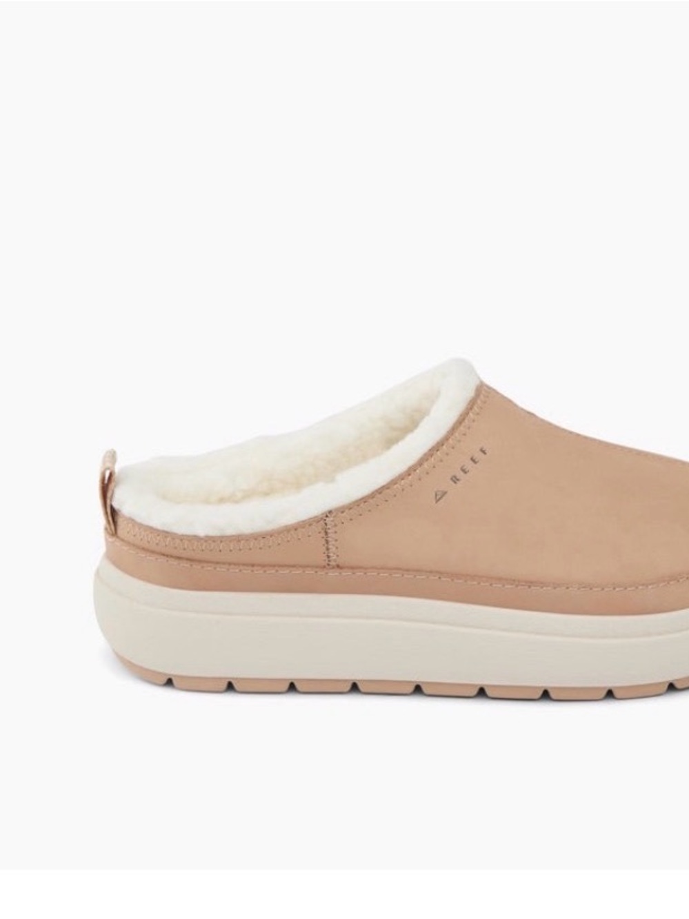 Reef Women’s Plush Slip-On Mule - Light Tan with Cream Lining